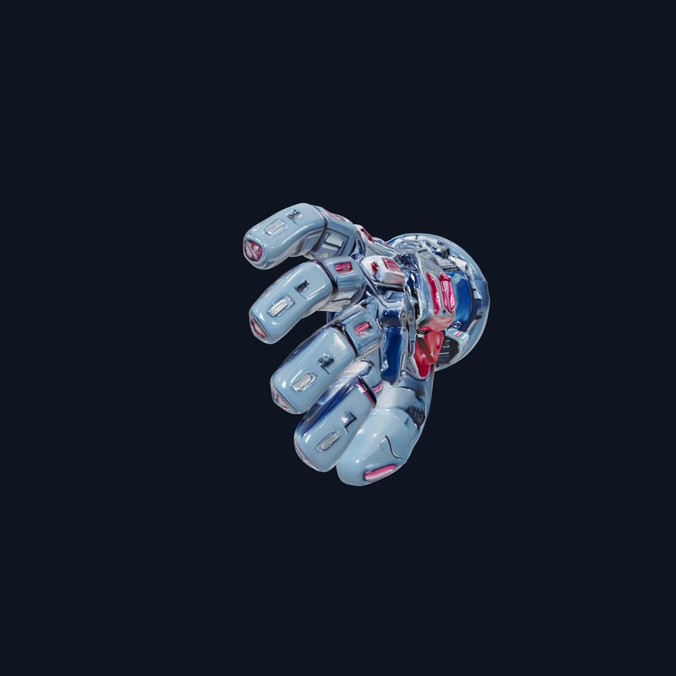 Futuristic Robotic Hand Model Pack with LED Details