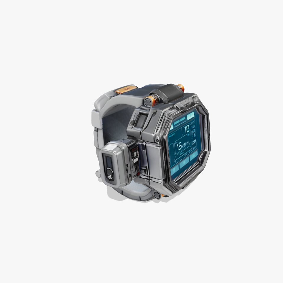 Futuristic Smartwatch Model Pack with Exposed Hardware Detailing