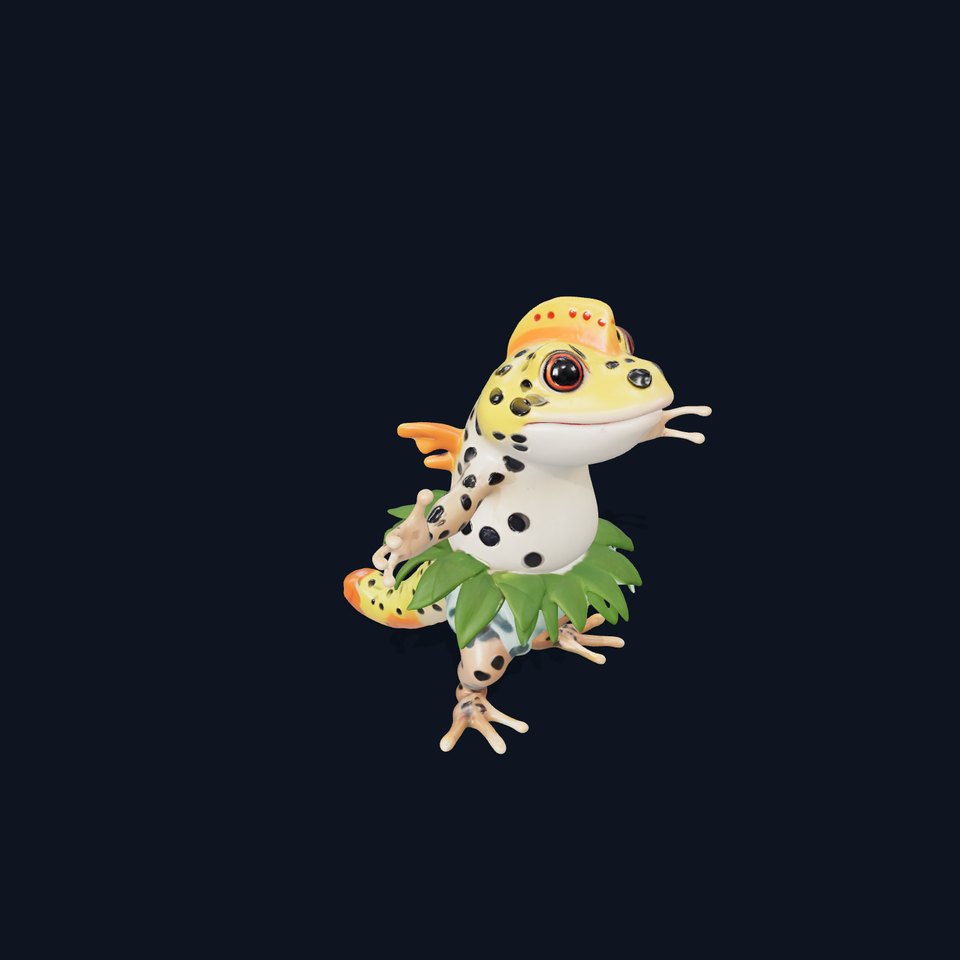 Spotted Tropical Frog Character Model Rigged and Animated