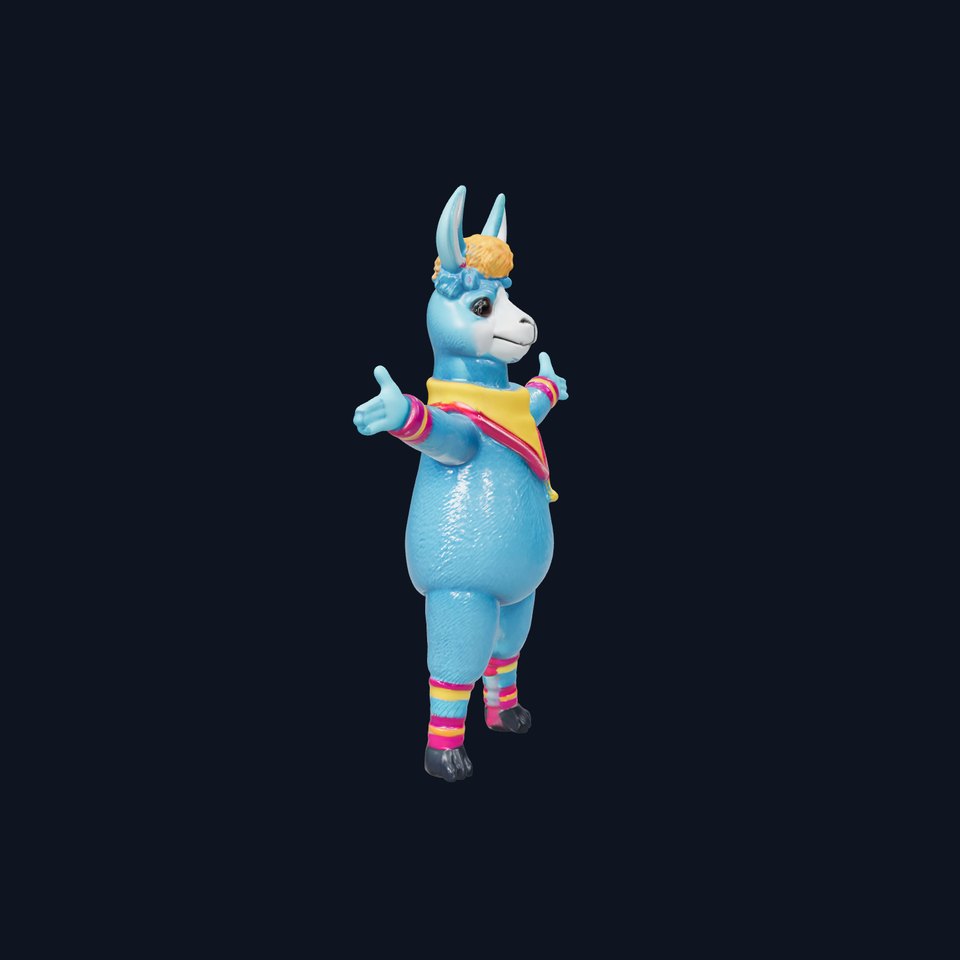 Colorful Llama Character Model Rigged and Animated for Games