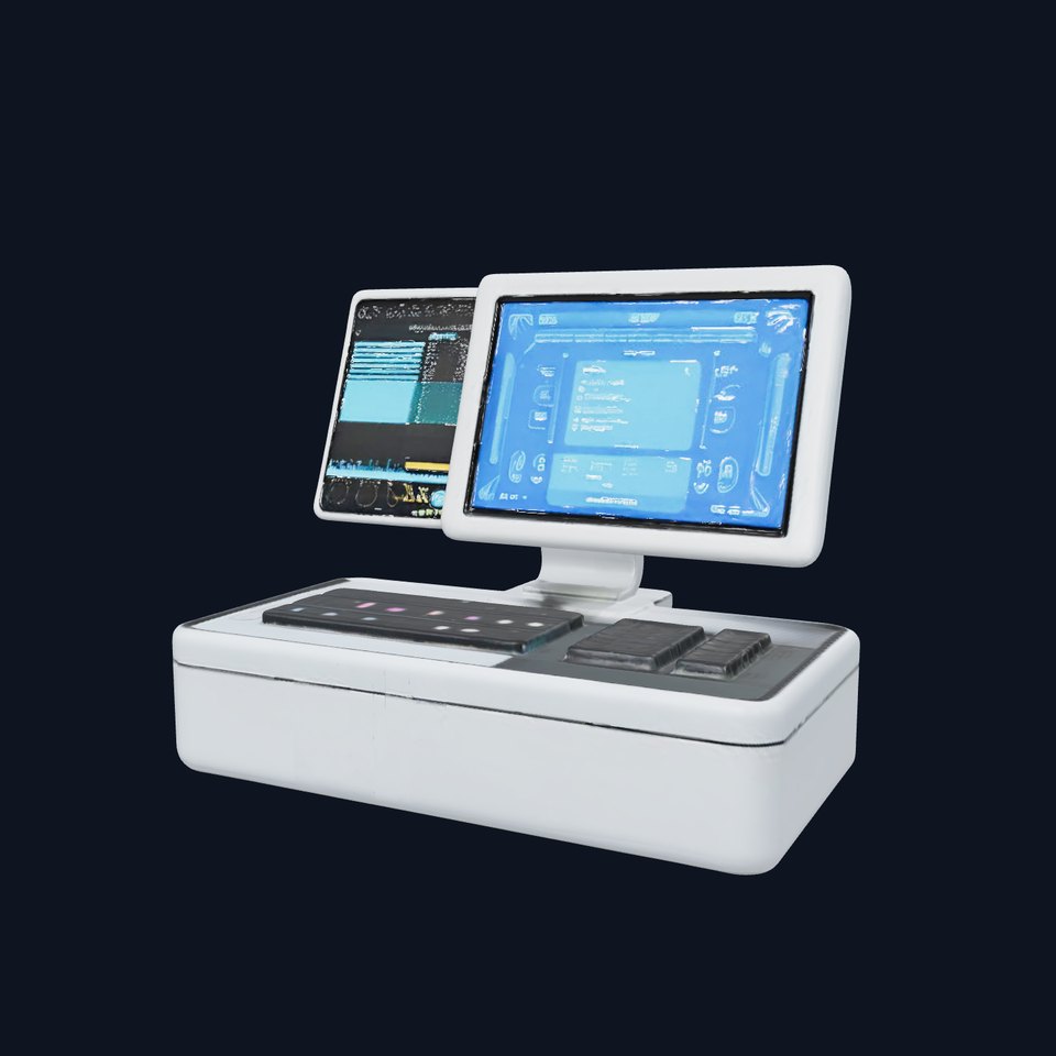 Futuristic DualScreen Computer Terminal Model Pack