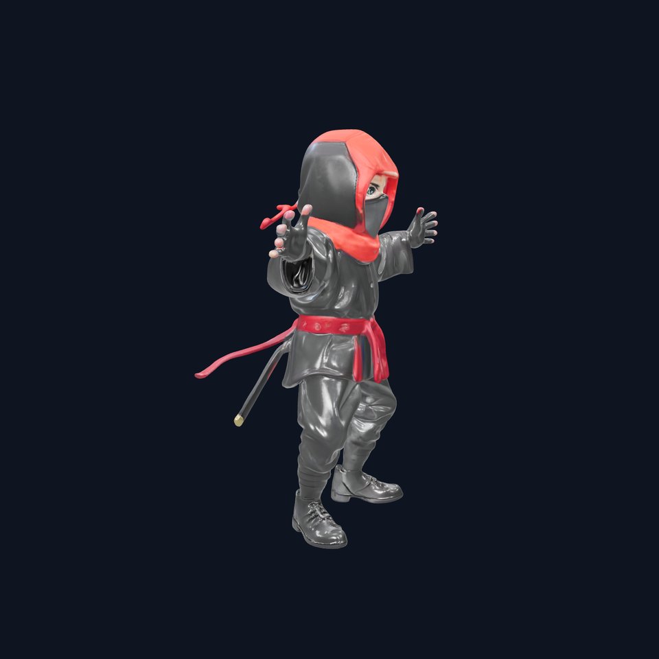 Animated Ninja Character Model  Rigged and Animated