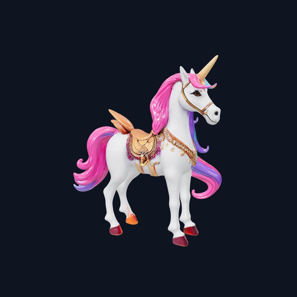 Majestic Unicorn Rigged and Animated Character Model