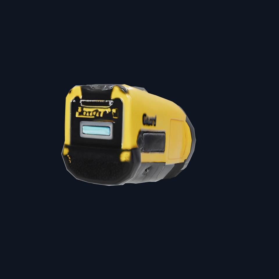 Yellow Handheld Flashlight Model Pack with Blue Lens