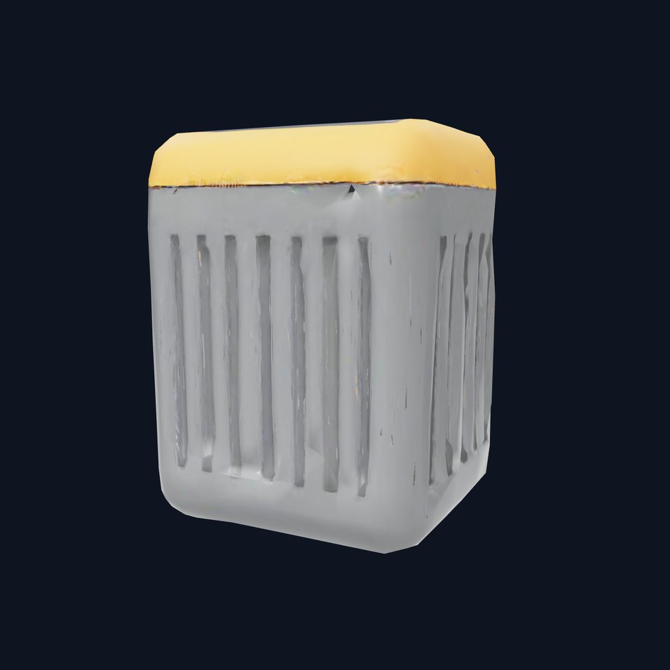 Modern Trash Bin Model Pack with Ribbed Design