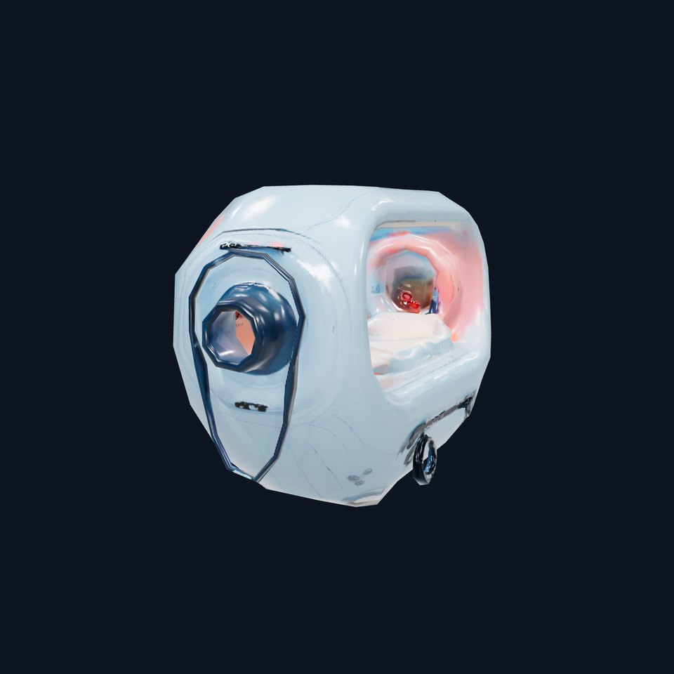 Futuristic Sleep Pod Model Pack with Interior Design