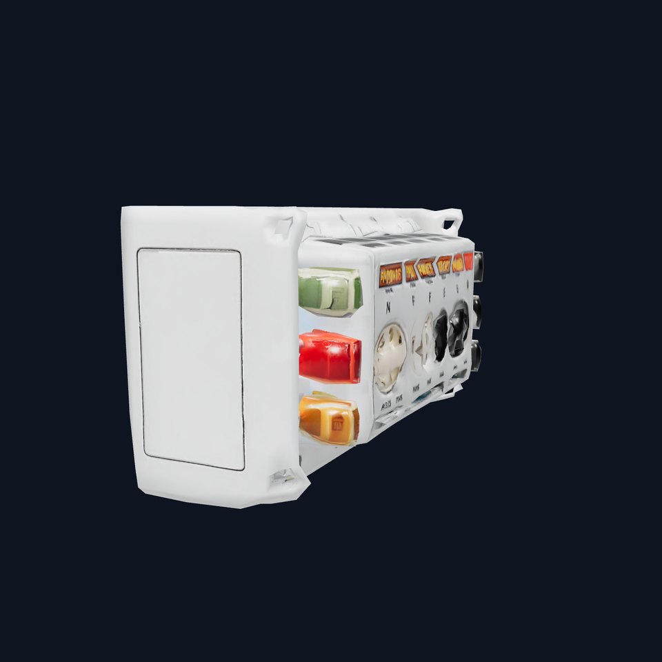 Industrial Control Panel Model Pack with Colored Switches and Sockets