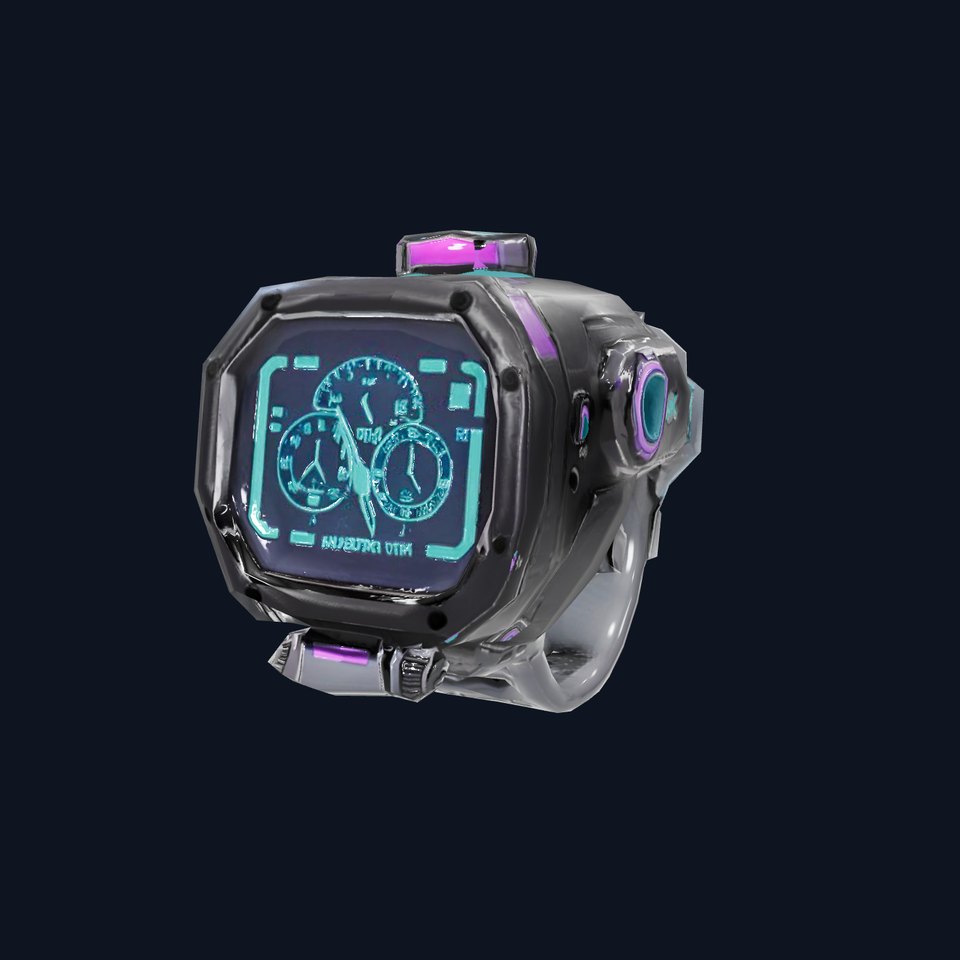 Futuristic Holographic Wristwatch Model Pack
