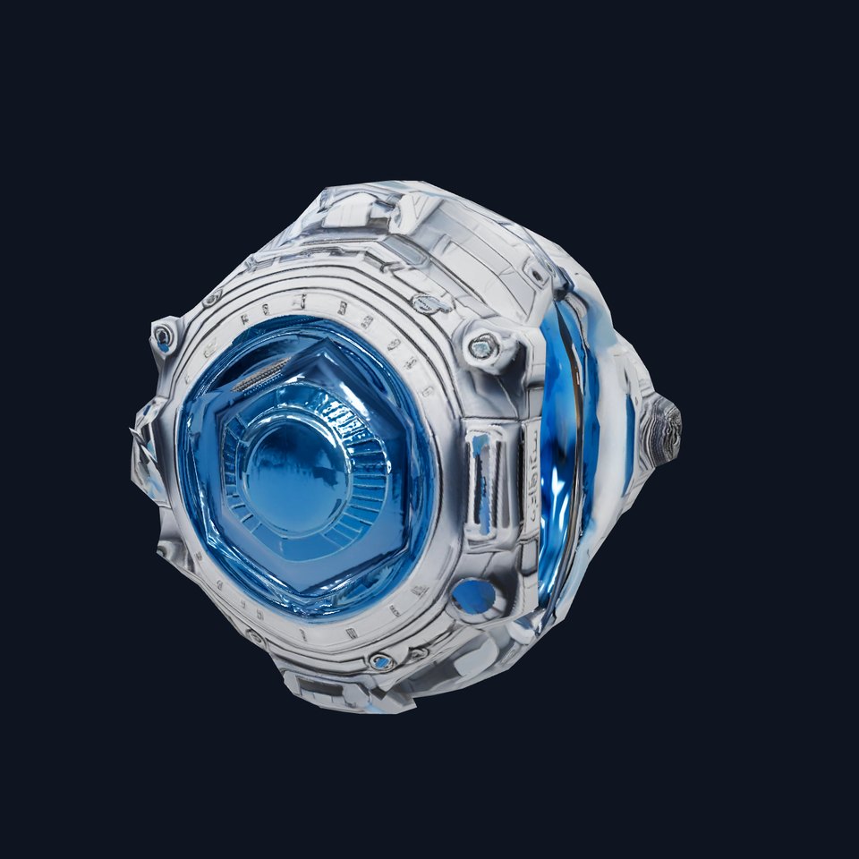 Futuristic Tech Module model pack with blue illumination