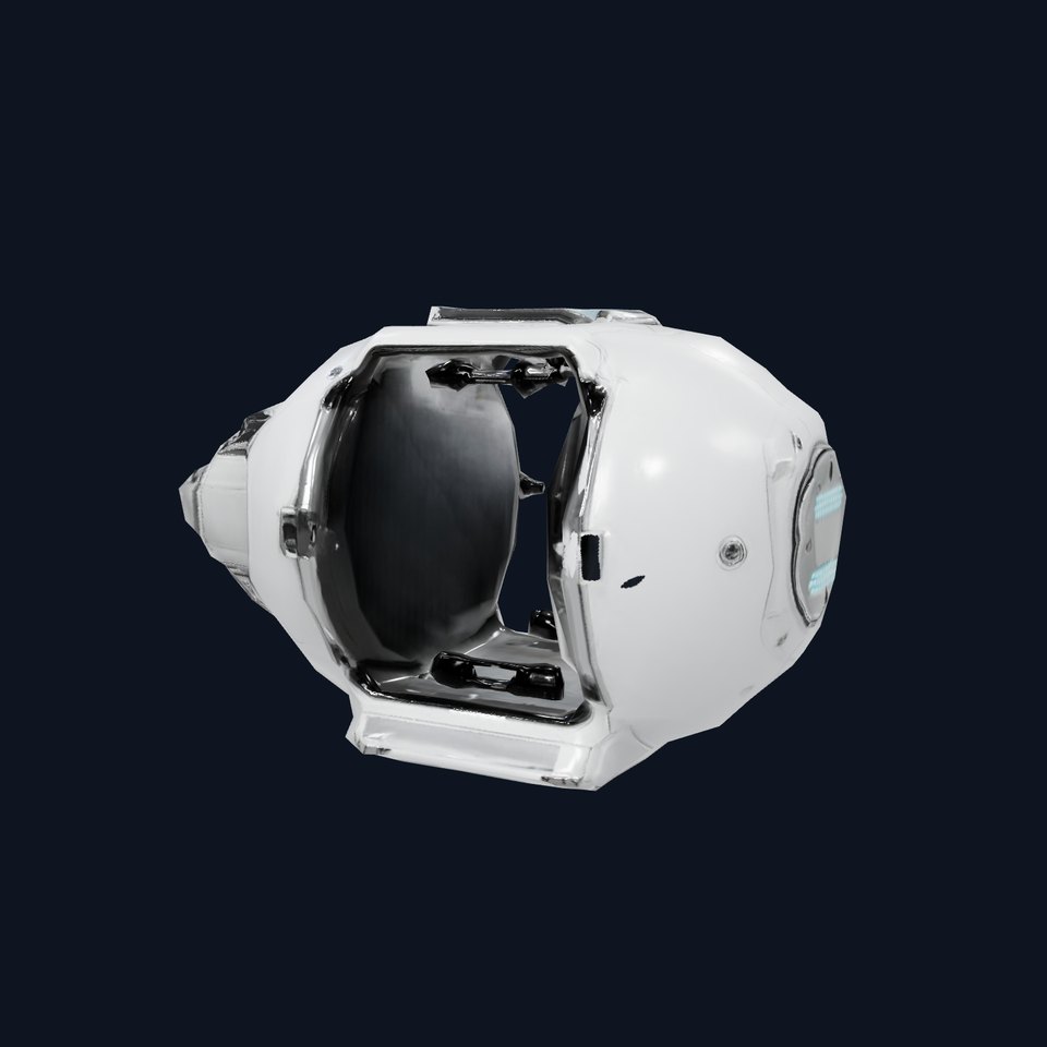 Futuristic Capsule Model Pack with Interactive Display