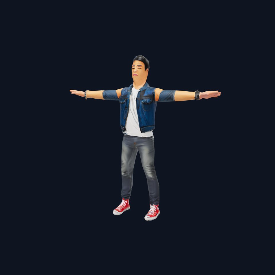 Casual Man Outfit Model Pack with Denim Vest and Sneakers