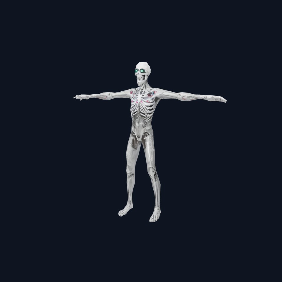 Alien Skeleton Model Pack with Luminous Eyes