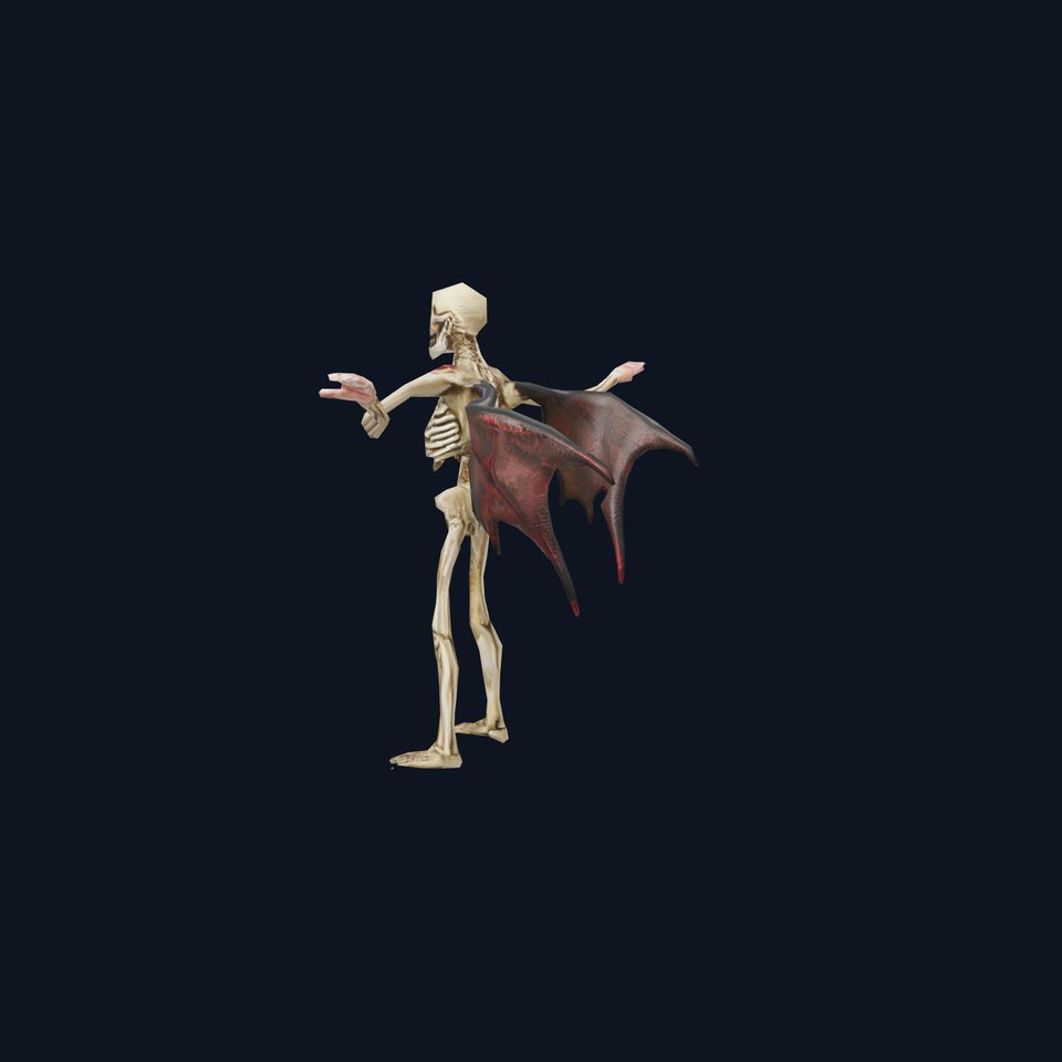 Skeleton with Bat Wings Model Pack