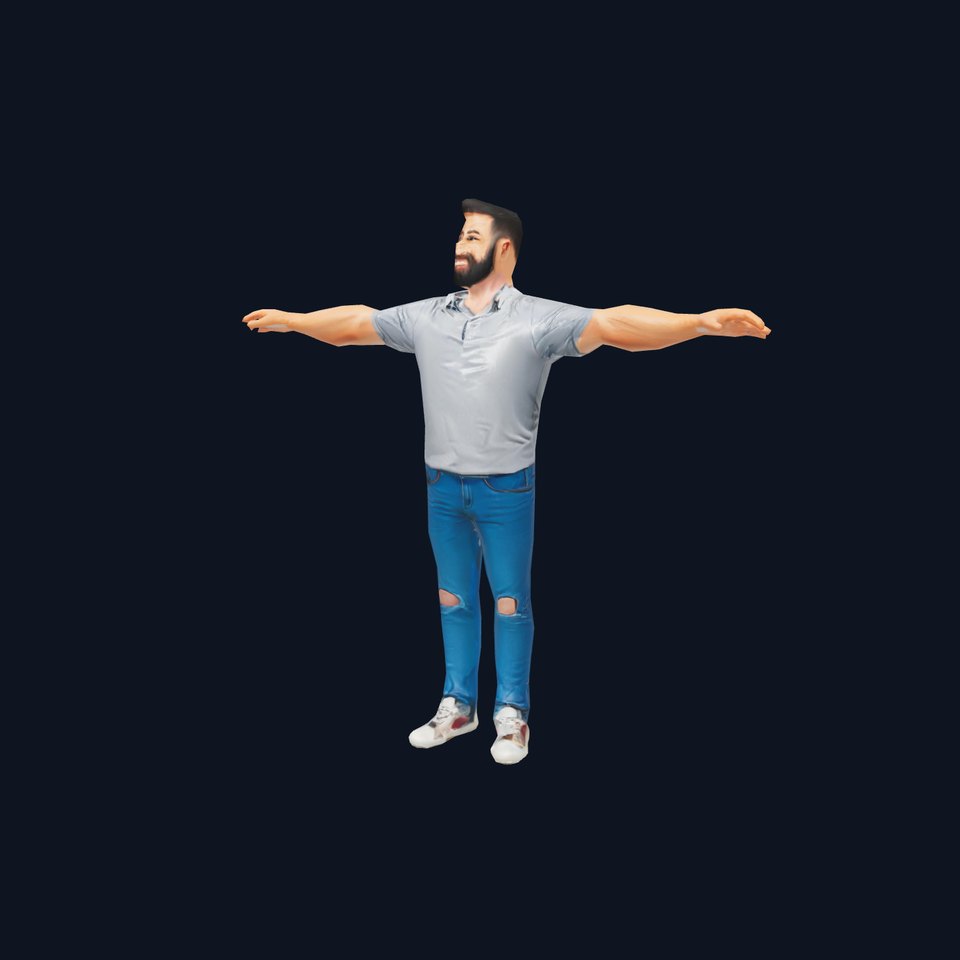 Casual Male Character Model Pack with Jeans and Polo Shirt