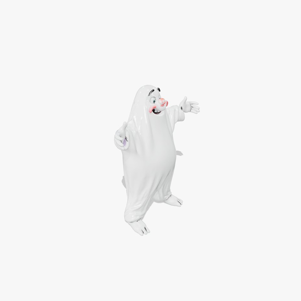 Friendly Ghost Character Model  Rigged and Animated