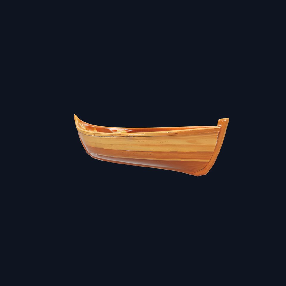 Wooden Canoe Model Pack with Multiple Levels of Detail