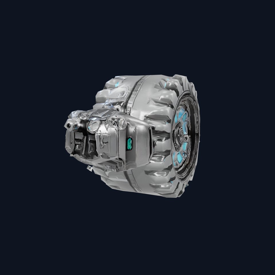 Futuristic Robotic Wheel with Hub Assembly Model Pack