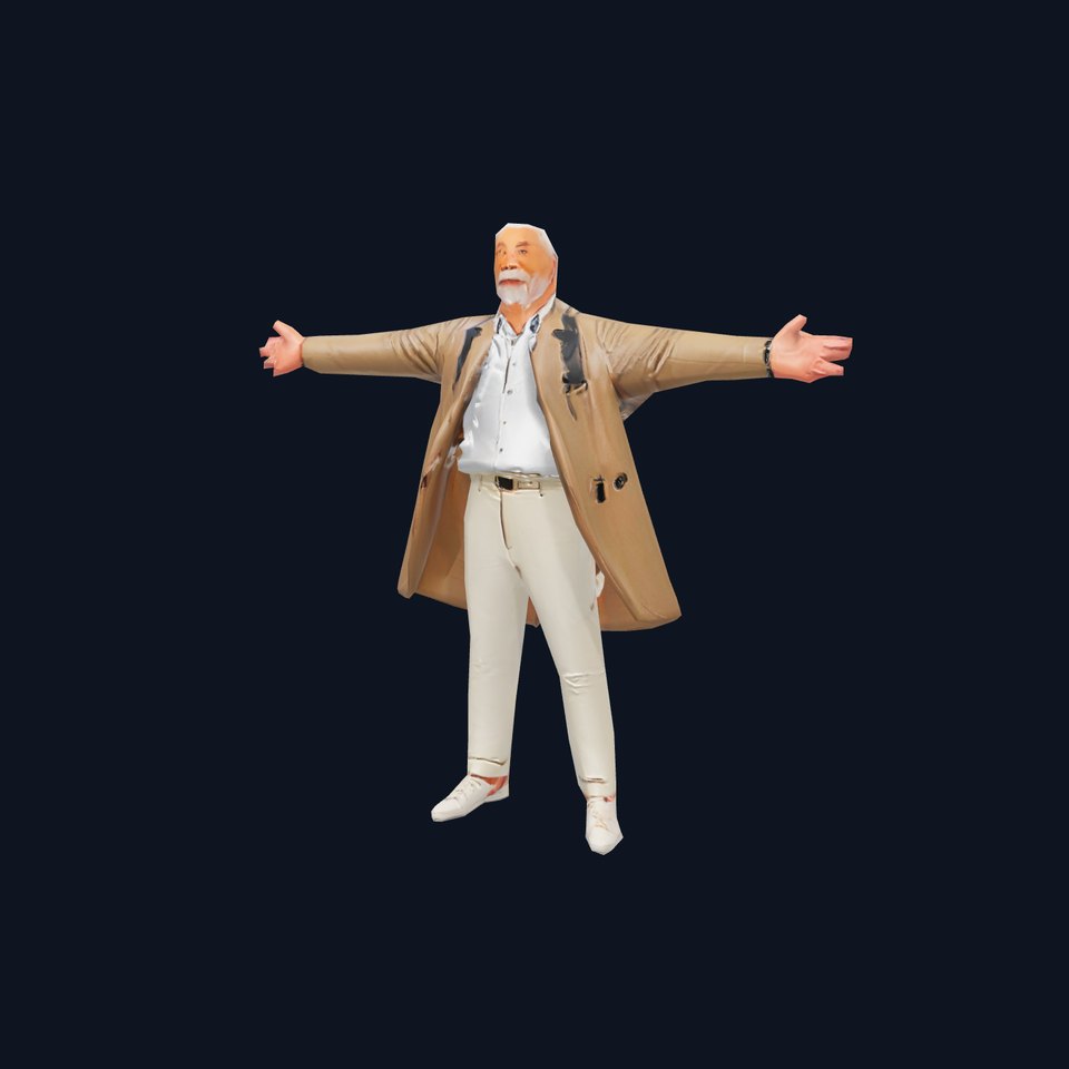 Elderly Man in Beige Outfit Model Pack