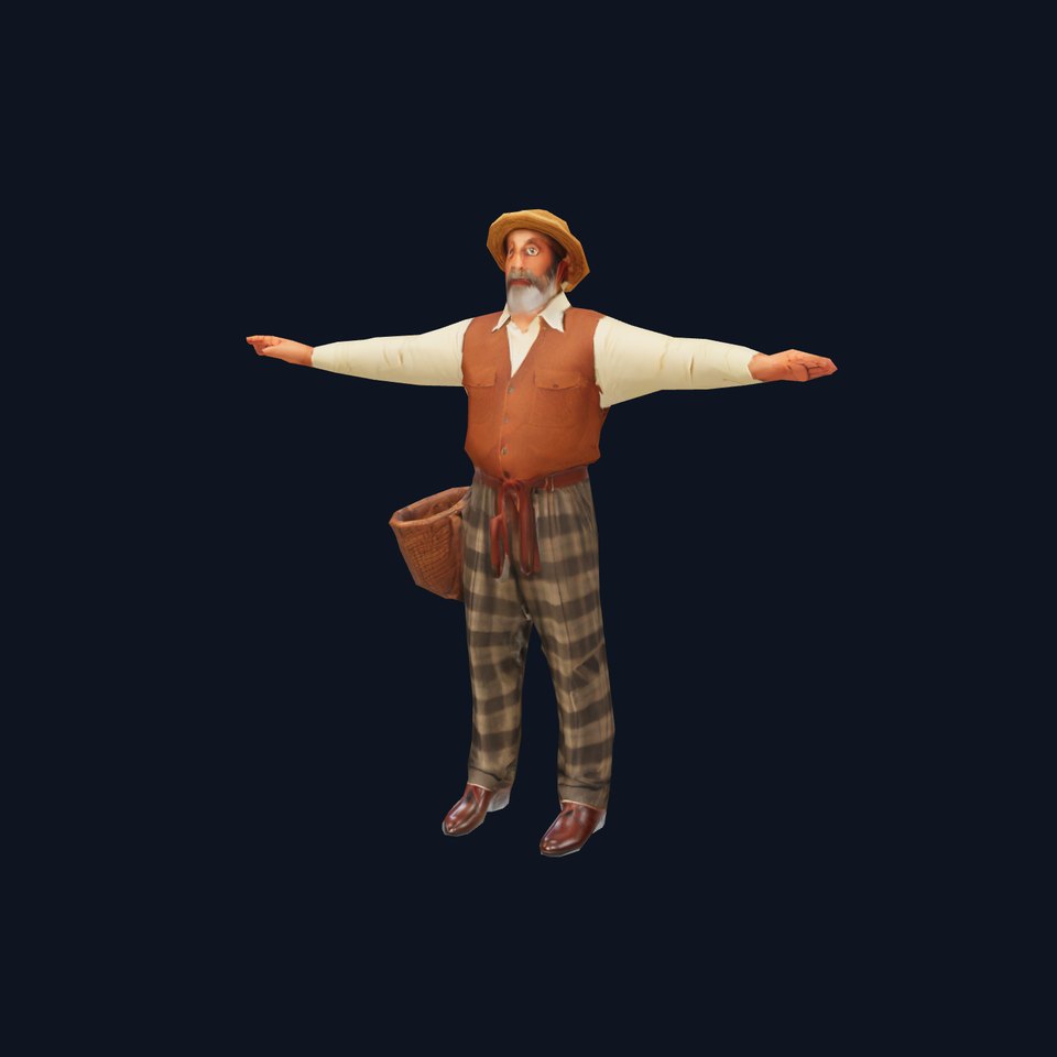 Elderly Man in Traditional Outfit Model Pack