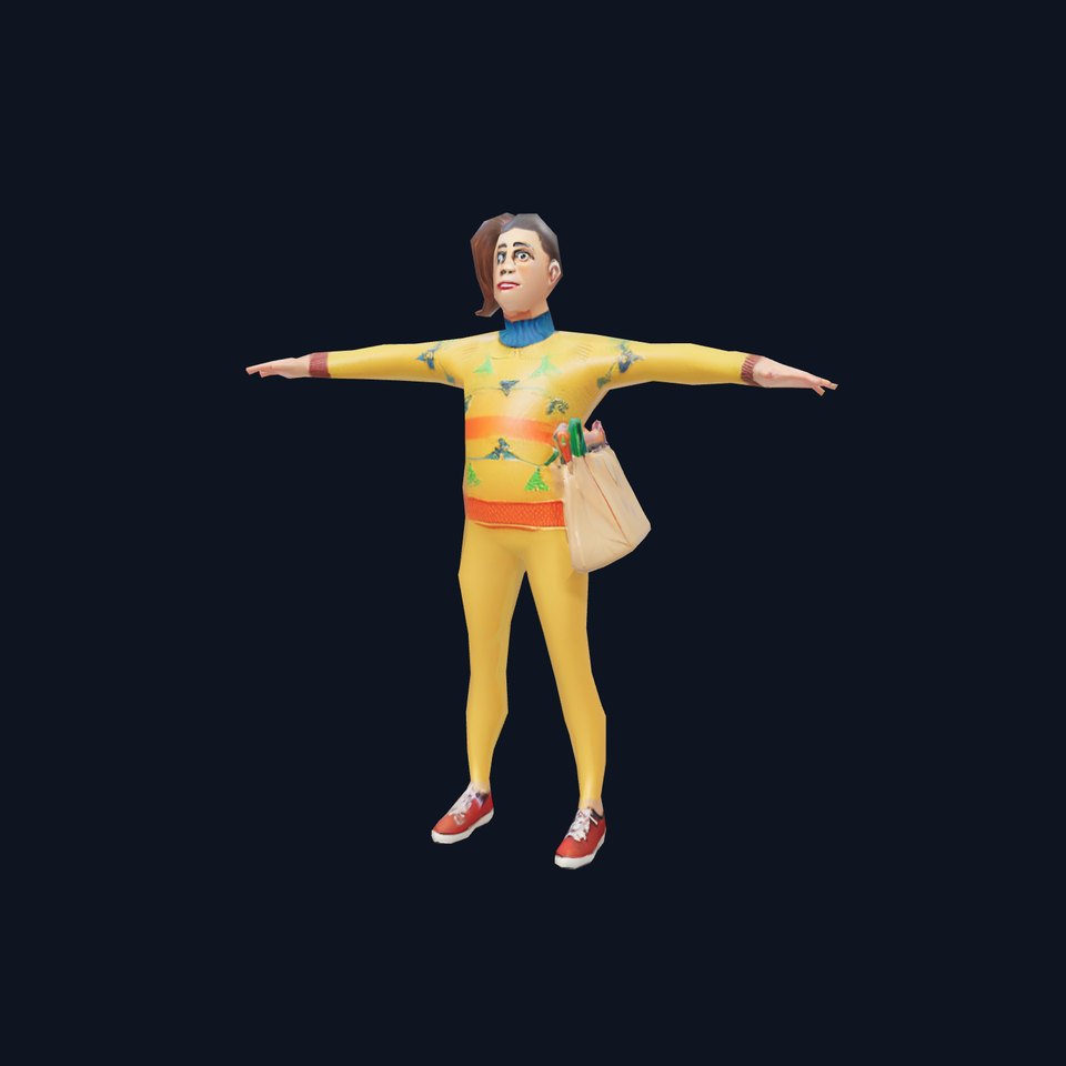 Cartoon Character in Sweater Model Pack