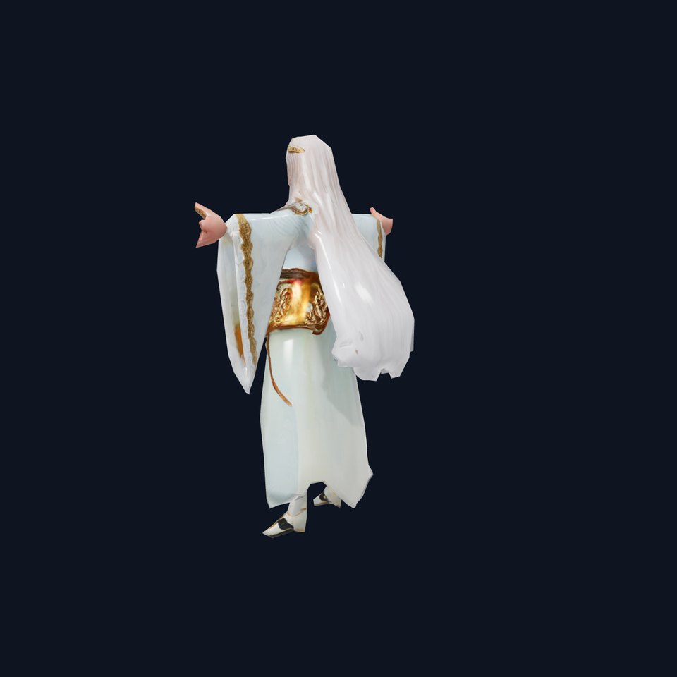 Elegant Fantasy Character Model Pack with Ornate Costume