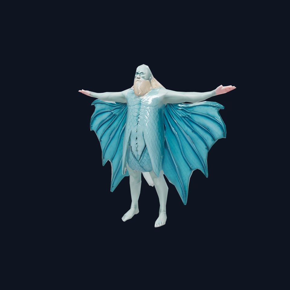 Elderly Winged Creature Model Pack with Textured Skin