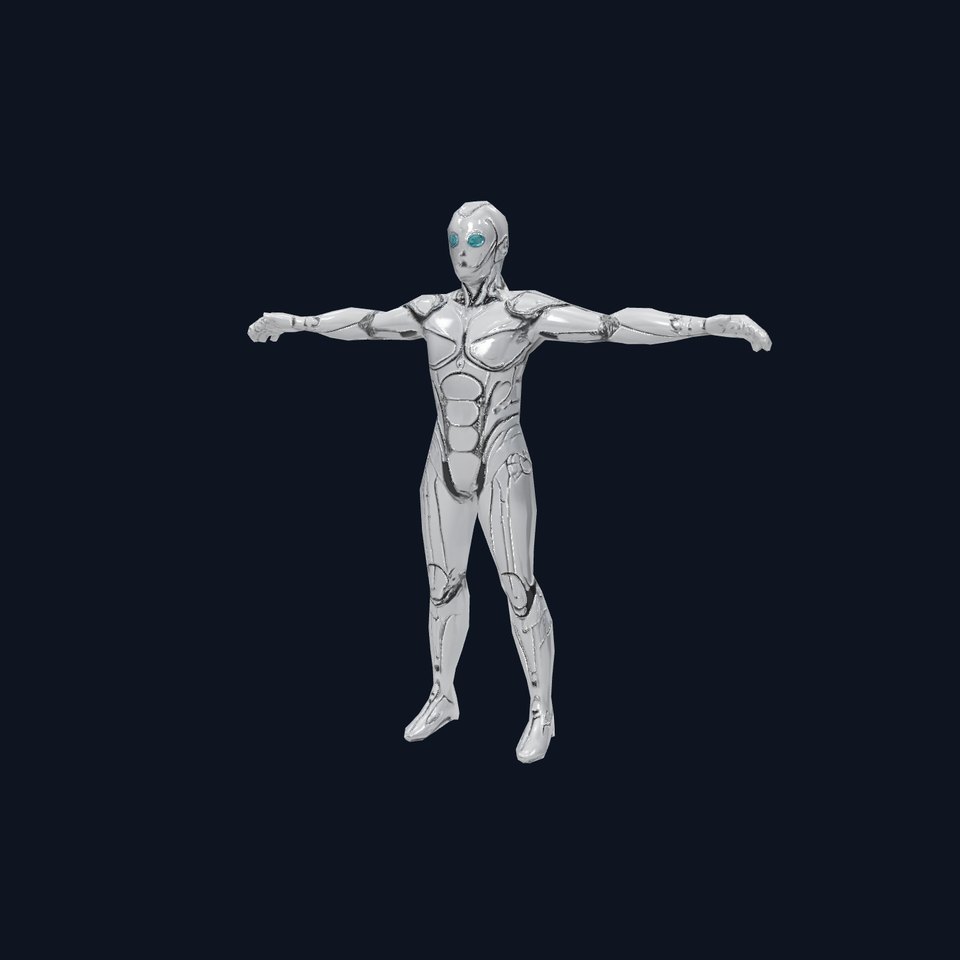 Futuristic Android Model Pack with Metallic Finish