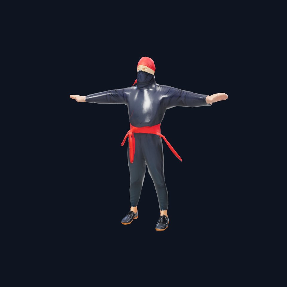 Ninja Character Model Pack with Red Accents