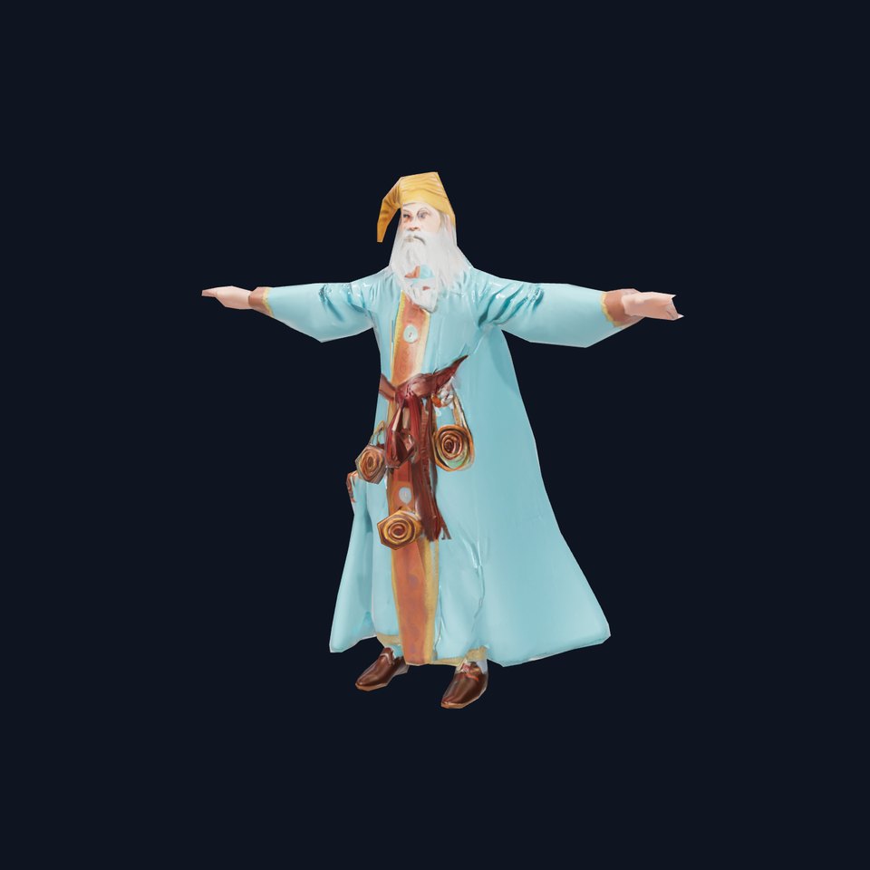 Wizard Character Model Pack with Detailed Robes
