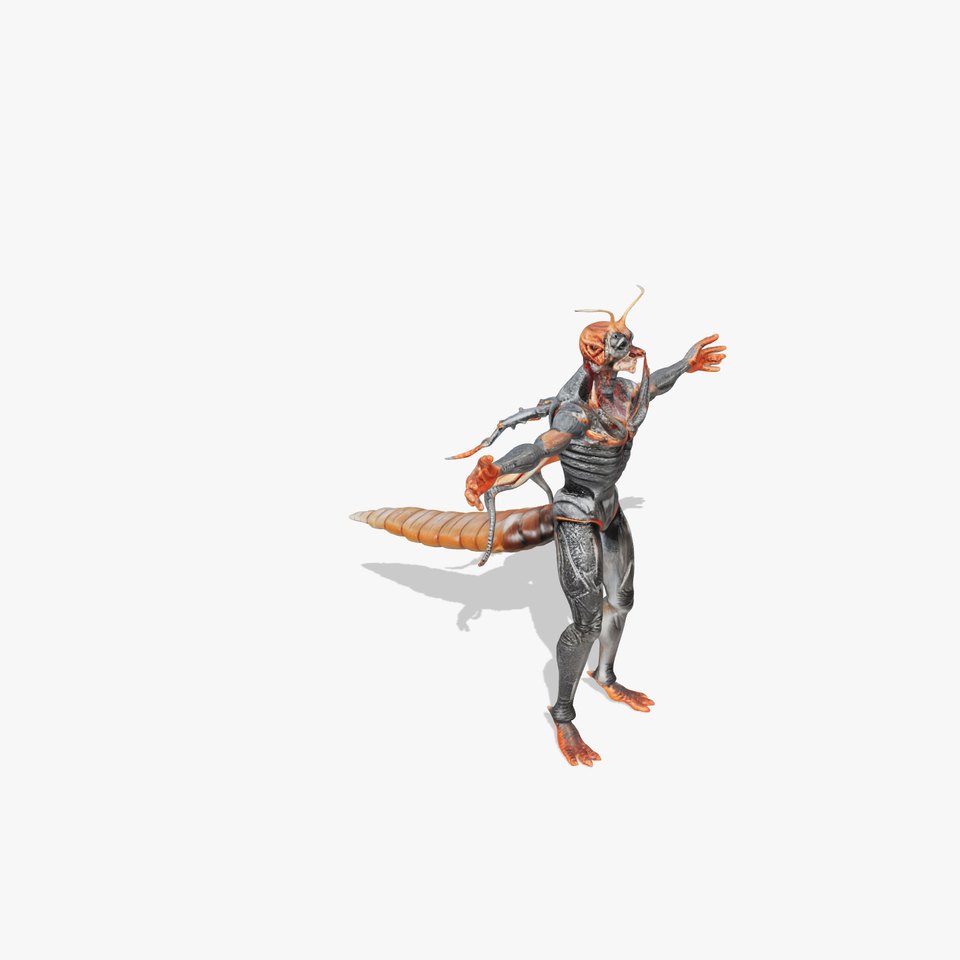 Insectoid Creature Model Pack with Textured Exoskeleton