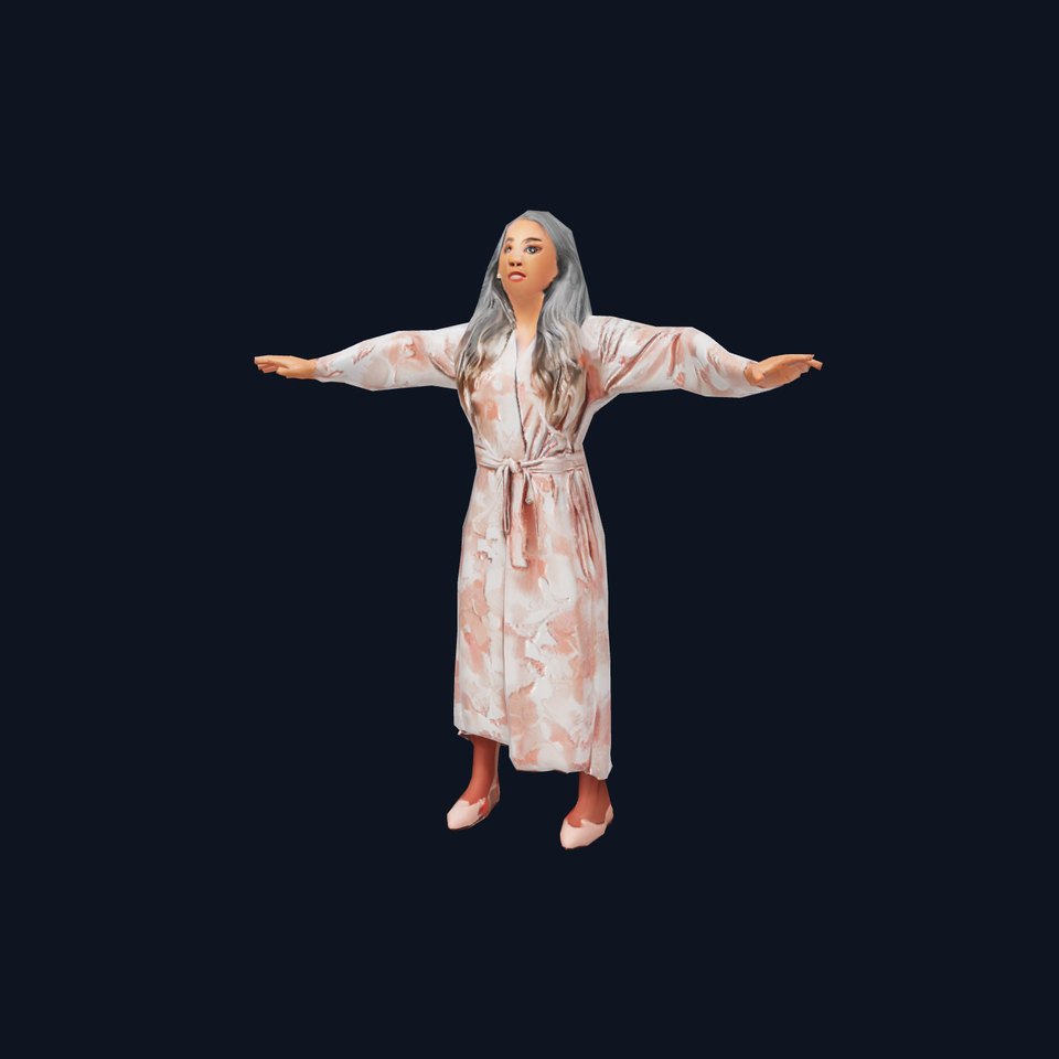 Silk Patterned Robe Model Pack