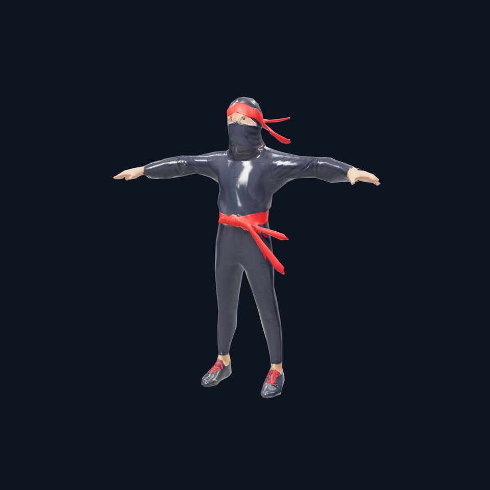 Stylized Ninja Model Pack with Red Accents