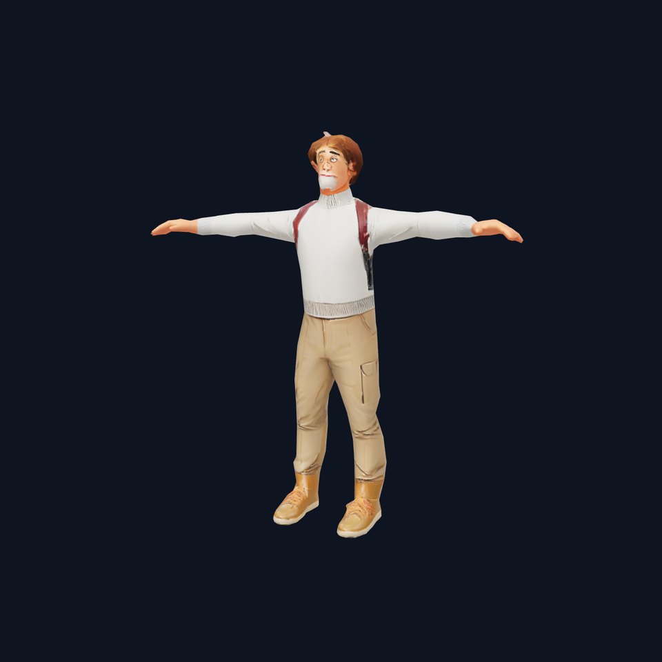 Stylized Male Character Model Pack with Backpack