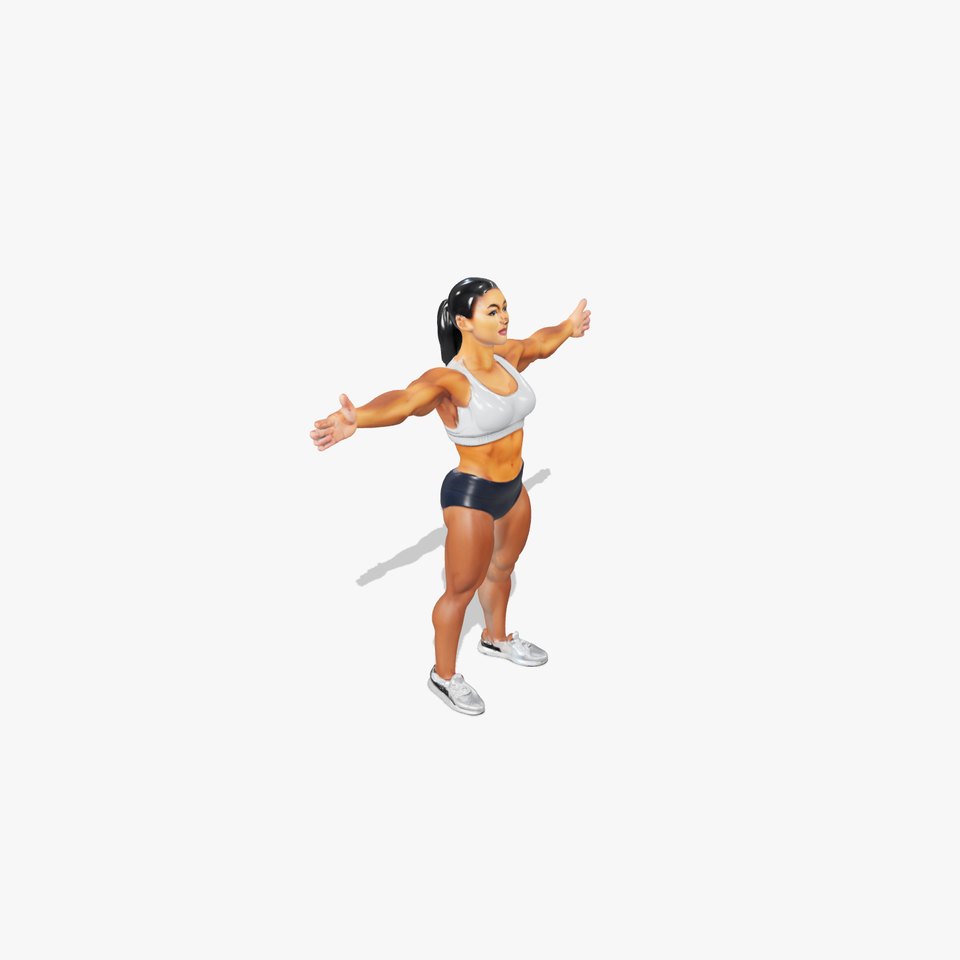 Athletic Female Character Model Pack with Detailed Anatomy