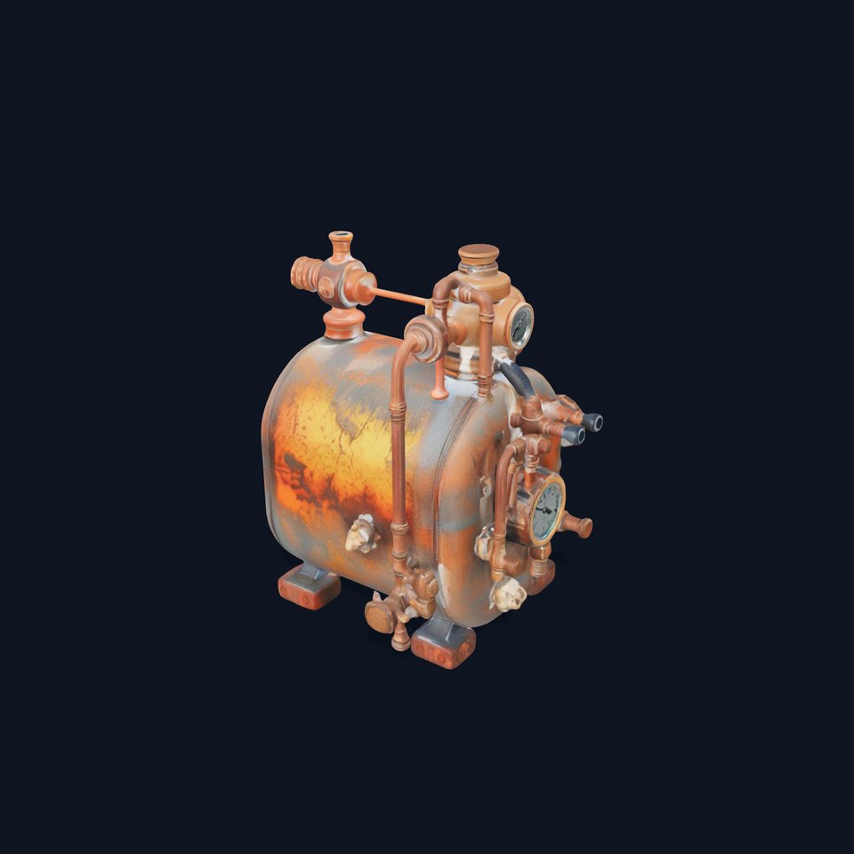 Steampunk Industrial Boiler Model Pack