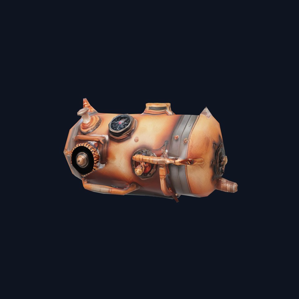 Steampunk Boiler Tank model pack with detailed gauges
