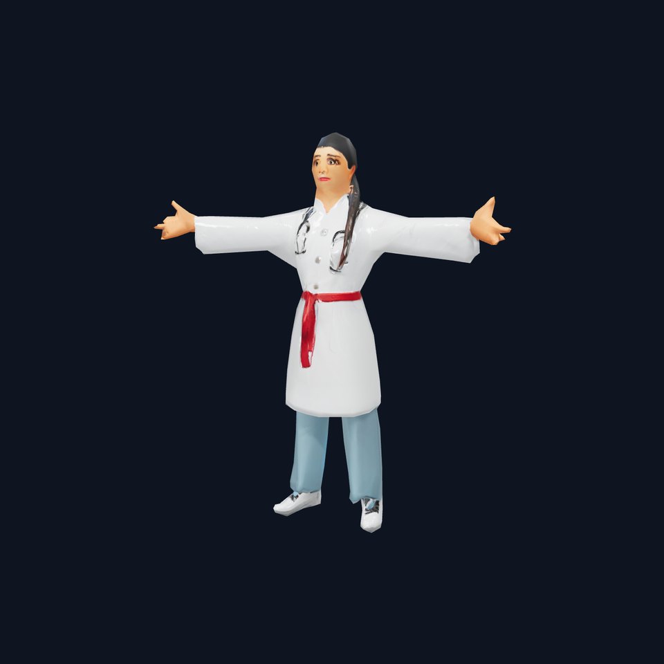 Medical Professional Character Model Pack with Stethoscope