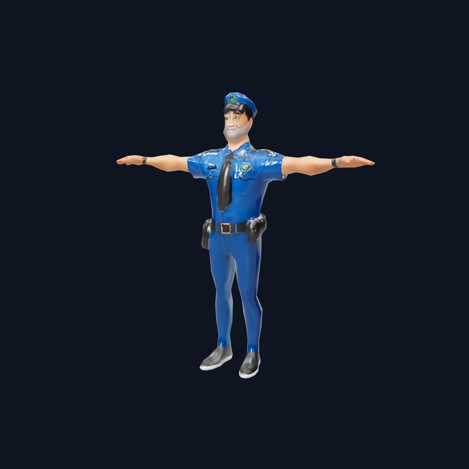 Cartoon Police Officer Character Model Pack