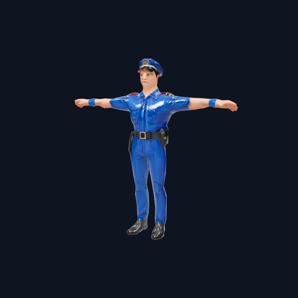 Police Officer Model Pack with Detailed Uniform