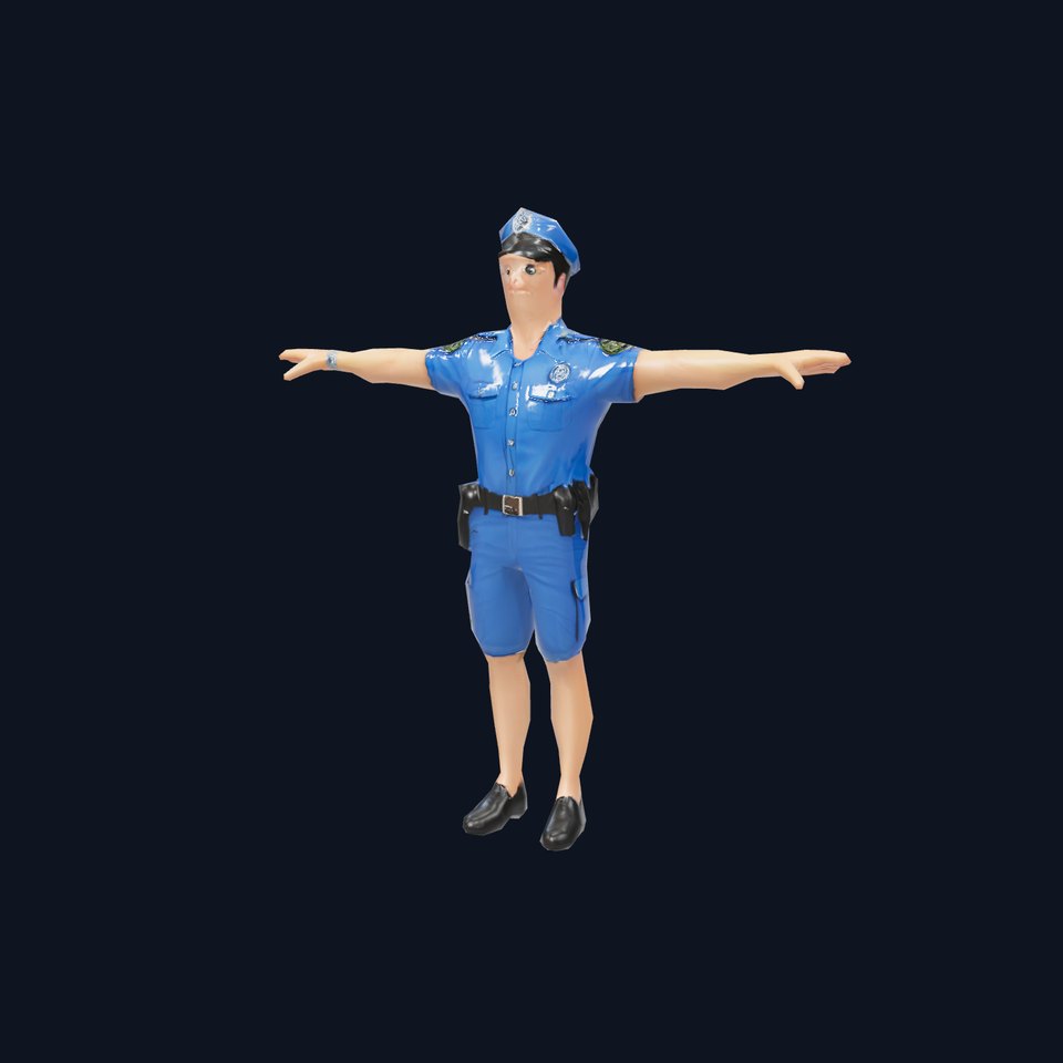 Police Officer Character Model Pack with Detailed Uniform and Accessories