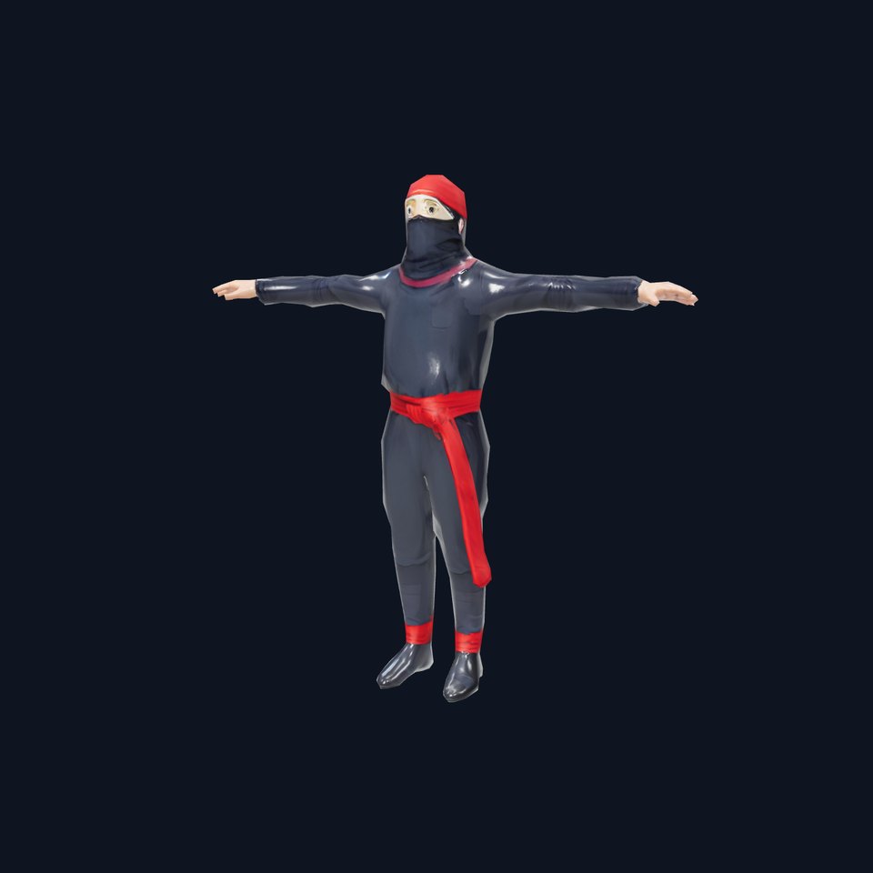 Ninja Character Model Pack with Adjustable Detail Levels