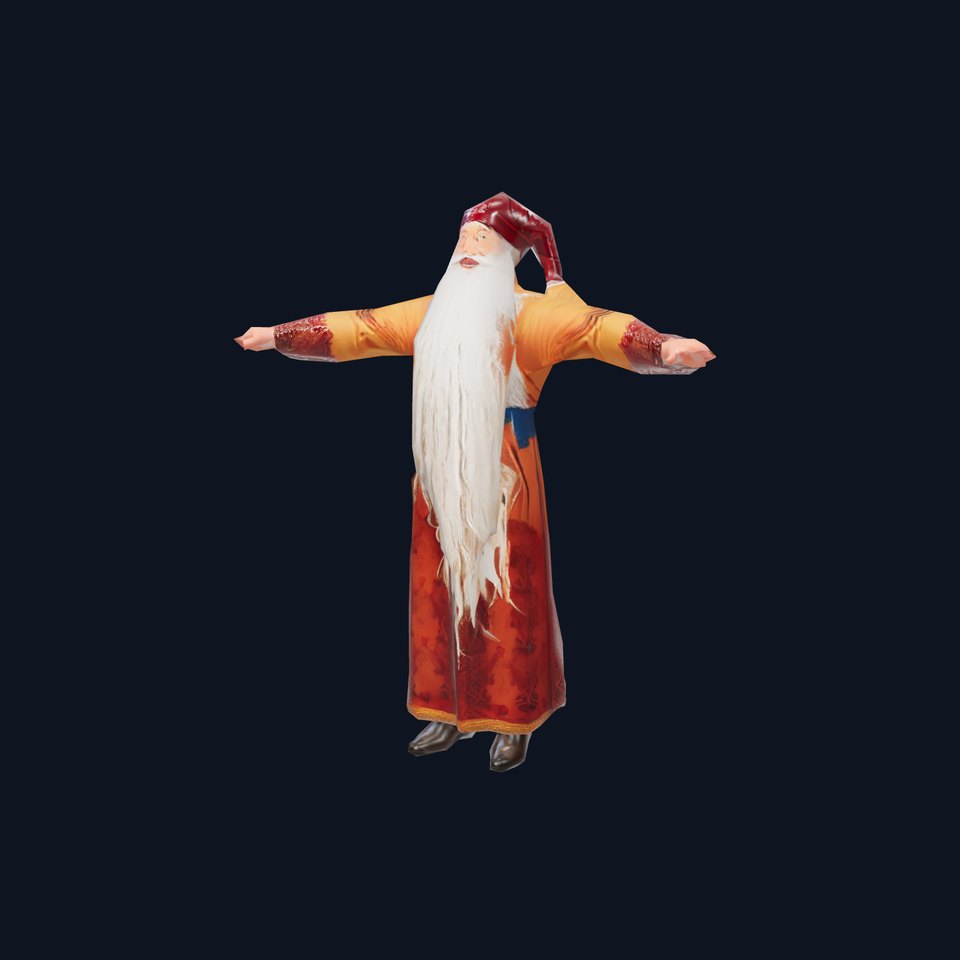 Wizard Character Model Pack with Long Beard and Robe