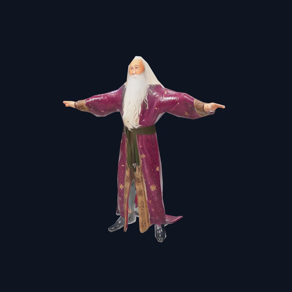 Wizard Character Model Pack with Purple Robe