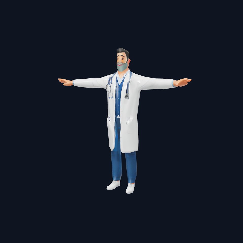 Friendly Doctor Character Model Pack with Stethoscope