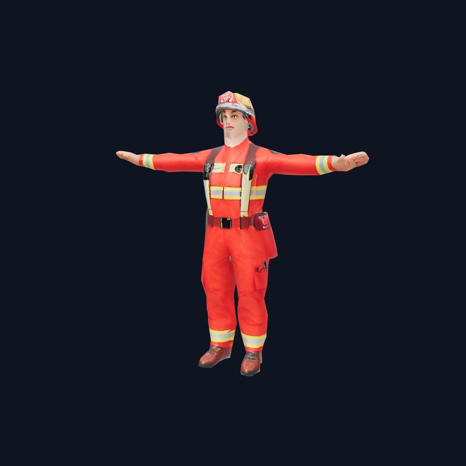 Firefighter Character Model Pack with Detailed Uniform