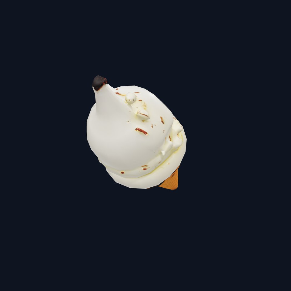 Vanilla Ice Cream Cone with Chocolate Sprinkles Model Pack