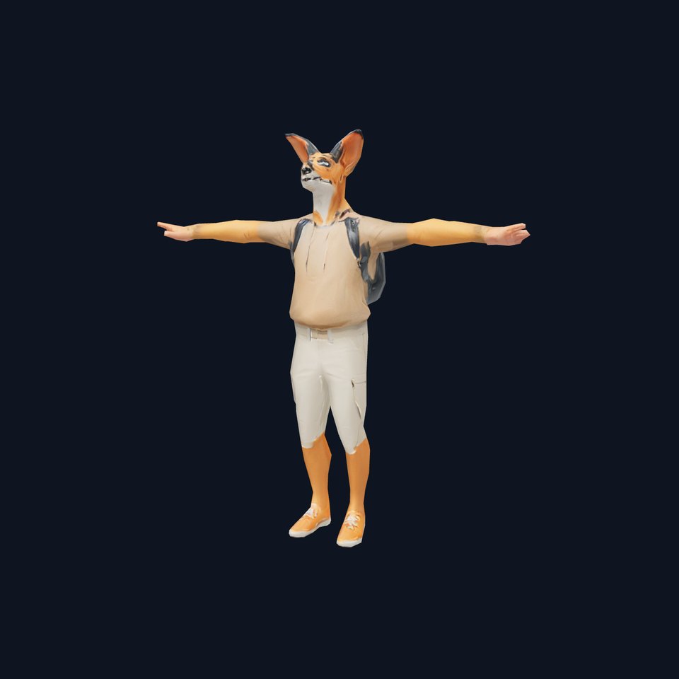 Animated Character DogHuman Hybrid Model Pack