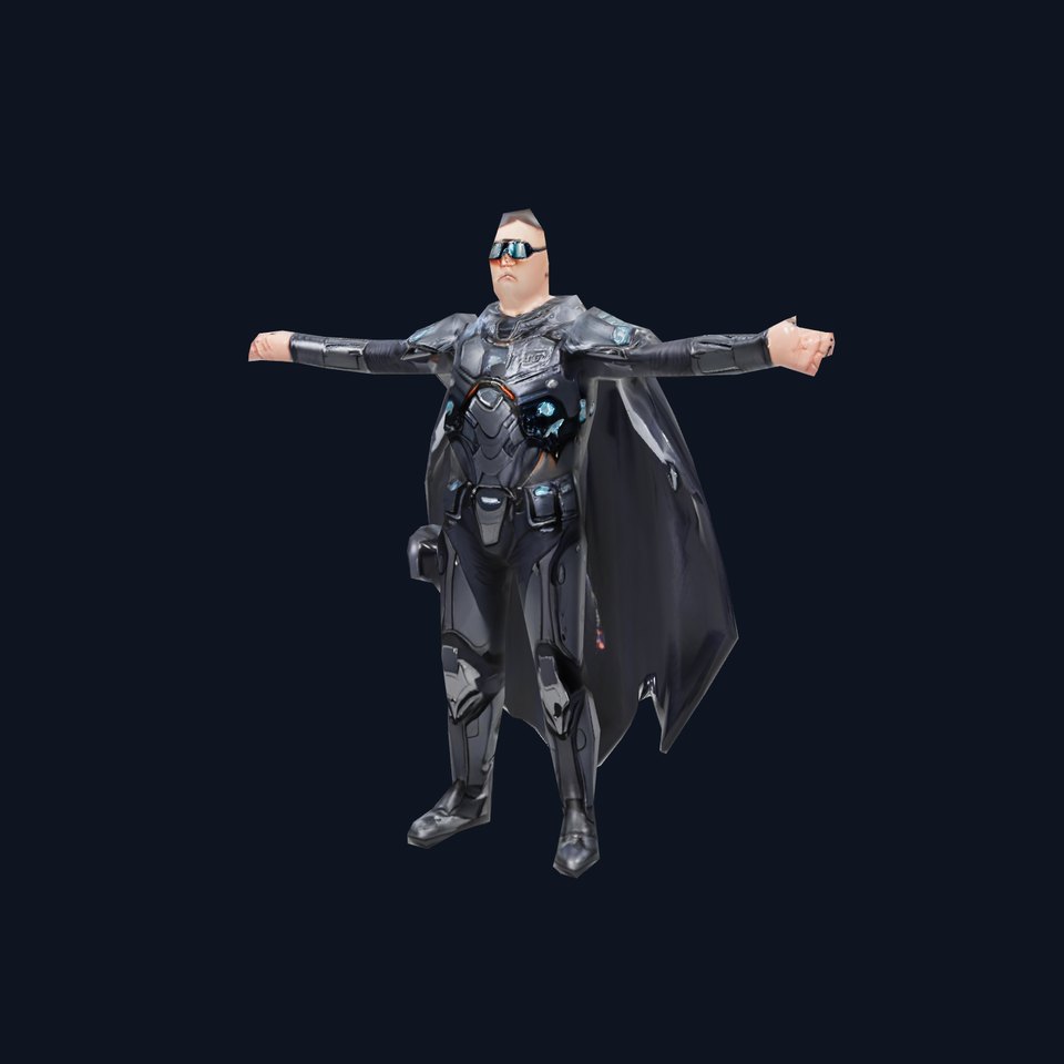 Futuristic Armor Suit Model Pack with Cape and Visor