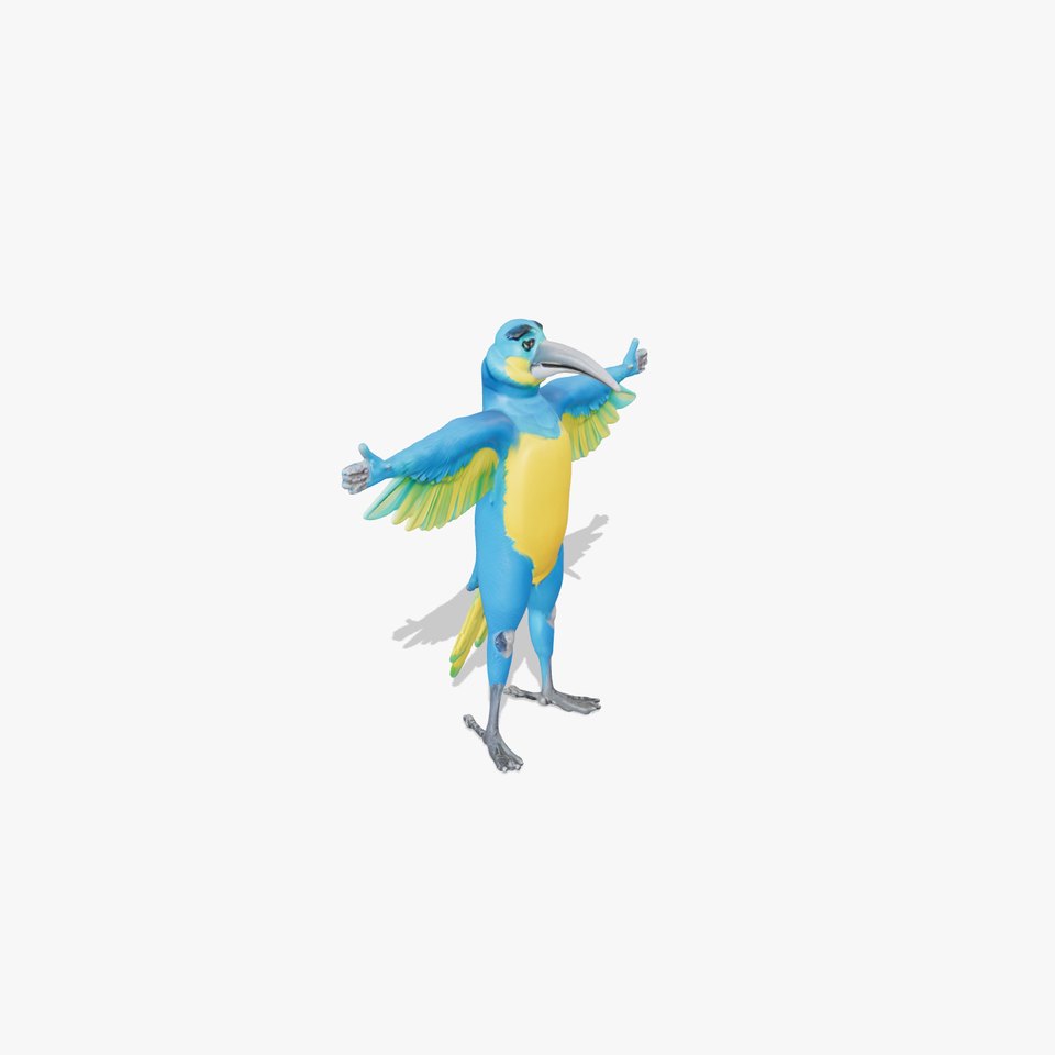 Cartoon Parrot Character Model Pack