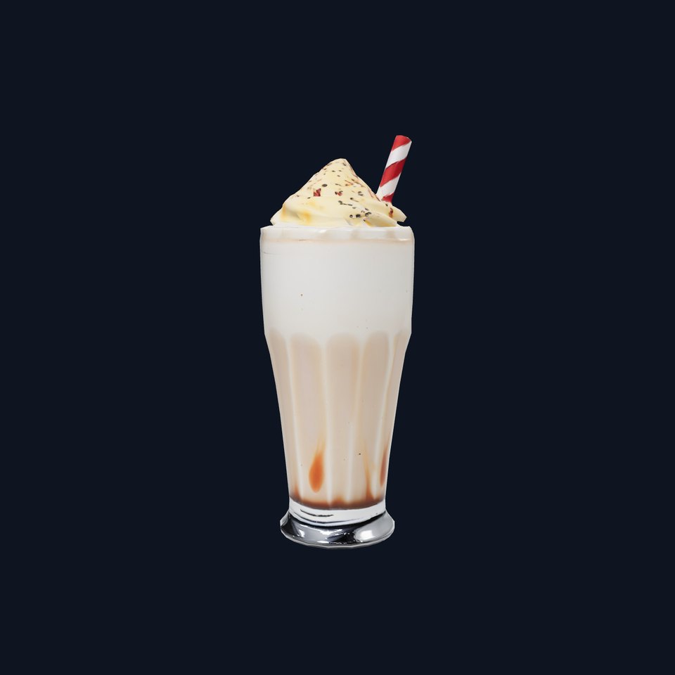 Vanilla Milkshake Model Pack with Whipped Cream and Straw